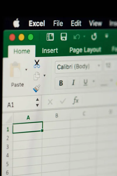 Microsoft office excel ana menüye — Stok fotoğraf