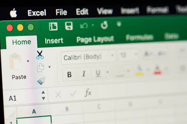Foglio di calcolo Excel Microsoft Office — Foto Stock