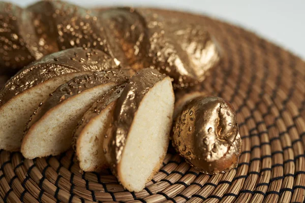 Szelet kenyér fehér baguette — Stock Fotó