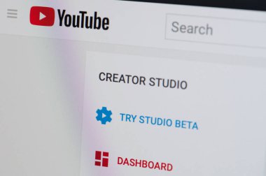 YouTube yaratıcısı studio menü