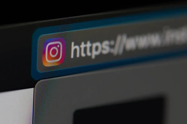 Icono de Instagram en la página web oficial — Foto de Stock