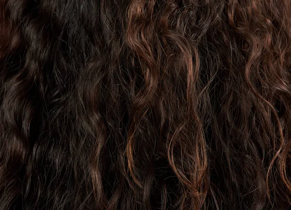 Texture des cheveux femme brun foncé — Photo