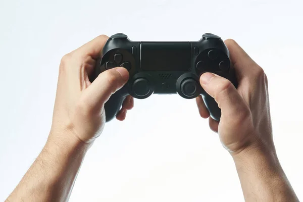 Holding game joystick — Stock Photo, Image