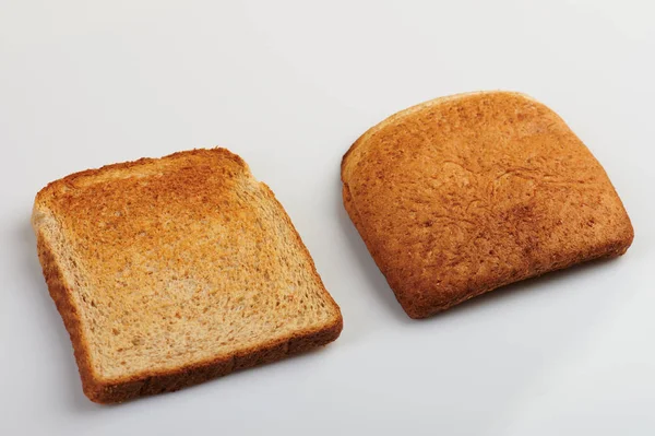 Két darab, pirított kenyér — Stock Fotó