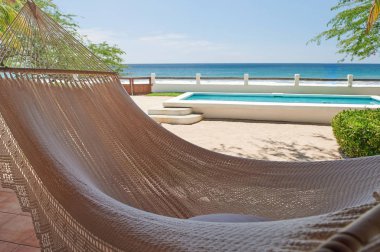 Plaj arka plan boş hamak