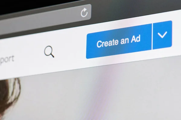 Create an ad in facebook — Stock Photo, Image