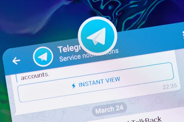 Aplicação do mensageiro do telegrama — Fotografia de Stock