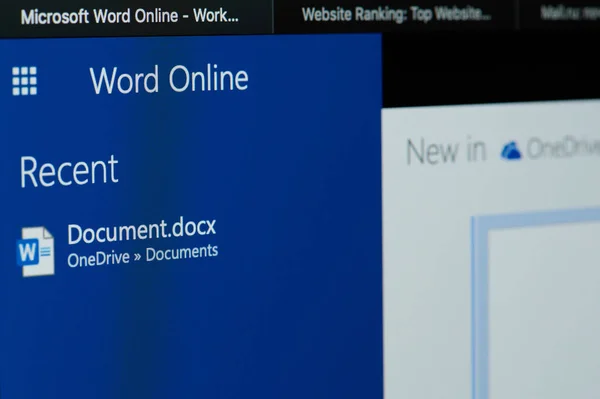 Documentato recente in Microsoft parola online — Foto Stock