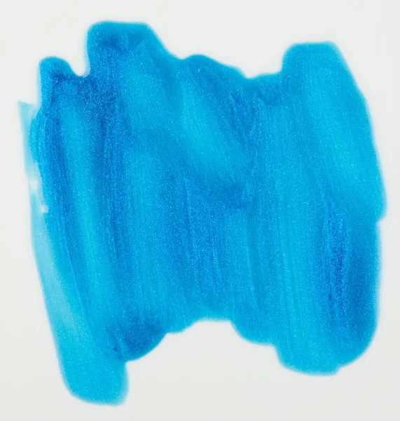 Mancha de tinta azul brilhante isolada — Fotografia de Stock