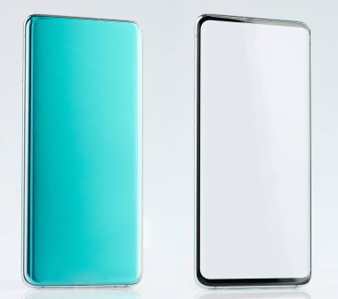 Genel yeşil akıllı telefonun izometrik görünümü