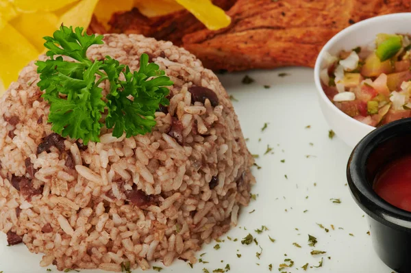 Plate of gallo pinto — Stock Photo, Image