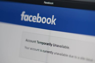 Facebook internet sayfasında hata
