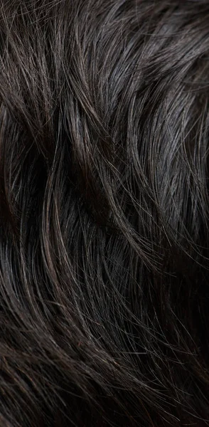 Справжнє темно-коричневе людське волосся — стокове фото