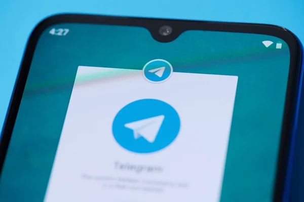 Telegram aplikacji mobilnych — Zdjęcie stockowe