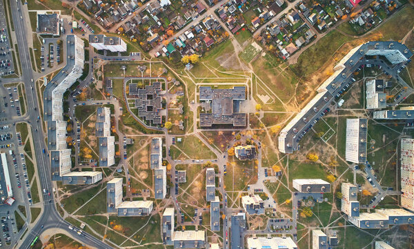 Neighbourhood with school and roads