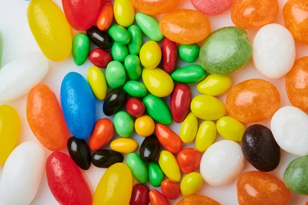 Sfondo Multicolore Caramelle Vista Vicino Varietà Alimenti Zuccherati — Foto Stock