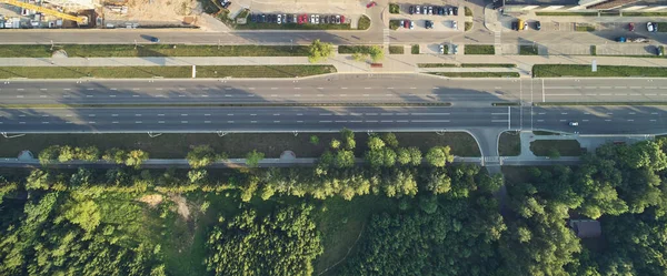 Larga Carretera Vacía Por Encima Vista Superior Del Dron — Foto de Stock