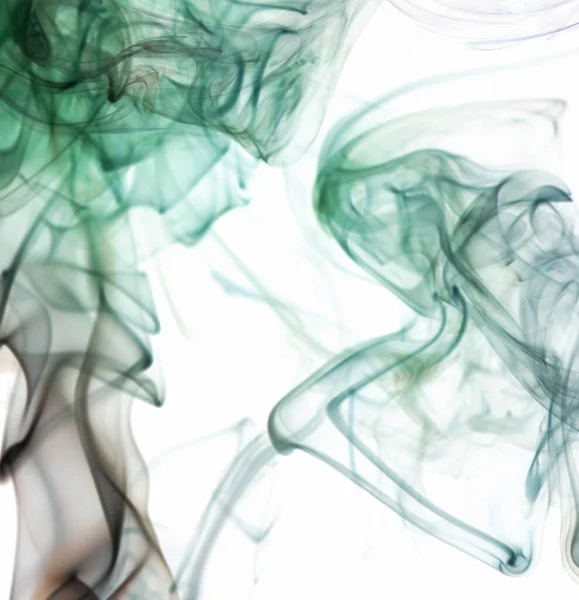 Green Smooth Abstract Smoke Lines White Background Graphic Design Banner — Stock Photo, Image