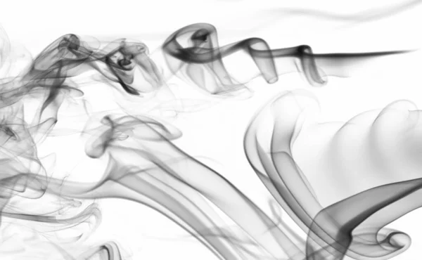 Abstract gray transparent flowing smoke  background on white backdrop. Cloud of smooth smoke wave