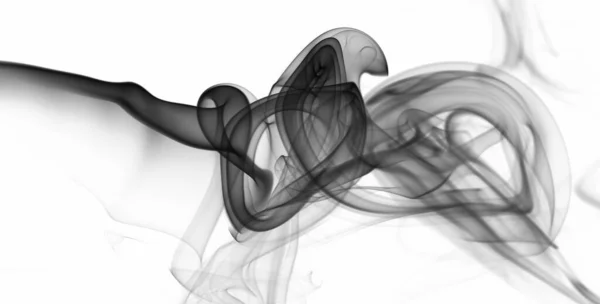 Astratto Sfondo Nero Fumo Sfondo Bianco Isolato — Foto Stock