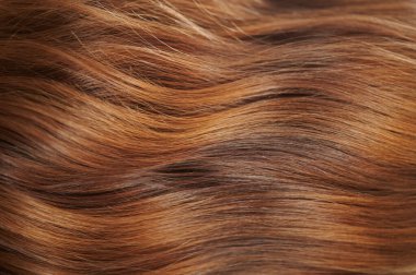 Texture of clean brown woman long hair close up view clipart