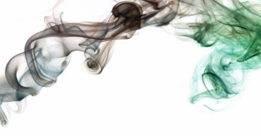 Fotokopi alanı şeklindeki arkaplanı beyaz arkaplanda izole edilmiş olan soyut ışık dumanı