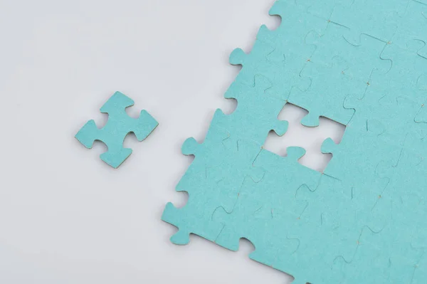 Assemblaggio Tema Puzzle Unire Pezzi Puzzle Difficile — Foto Stock
