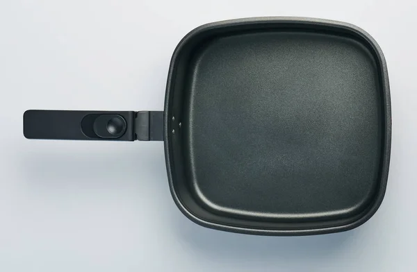 Black Metal Kitchen Pan Top View Isolated — Stock Photo, Image