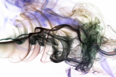 Beyaz arka planda pürüzsüz koyu duman çizgileri. Grafik tasarım afişi