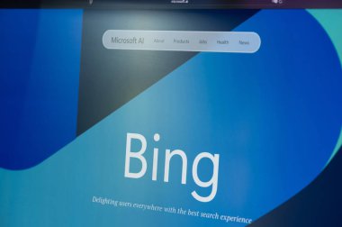 New York, ABD - 22 Ağustos 2025: Microsoft bilgisayarın arka plan makrosu üzerine ana sayfa kapatma görüntüsü