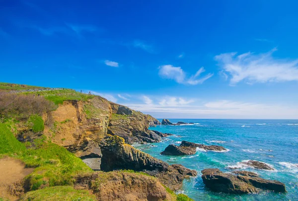 Cornwall Ngiltere Lizard Üzerinde Güzel Kayalık Çıkıntıları — Stok fotoğraf