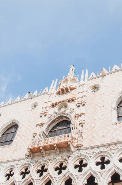 Detalhe Fachada Palácio Doge Veneza — Fotografia de Stock