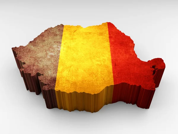 Strukturierte Belgische Landkarte Mit Belgischer Flagge Auf Weißem Hintergrund — Stockfoto