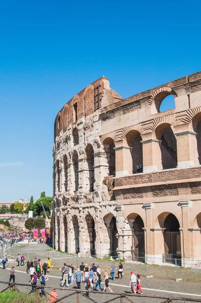 Außenansicht Des Kolosseums Rom Italien — Stockfoto
