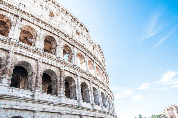 Exterior view of the Colosseum in Rome, Italy