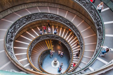 Bramante double helix staircase at the Vatican Museum in Rome, Italy clipart