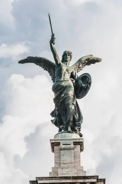 Estátua Anjo Nas Ruas Roma Itália — Fotografia de Stock