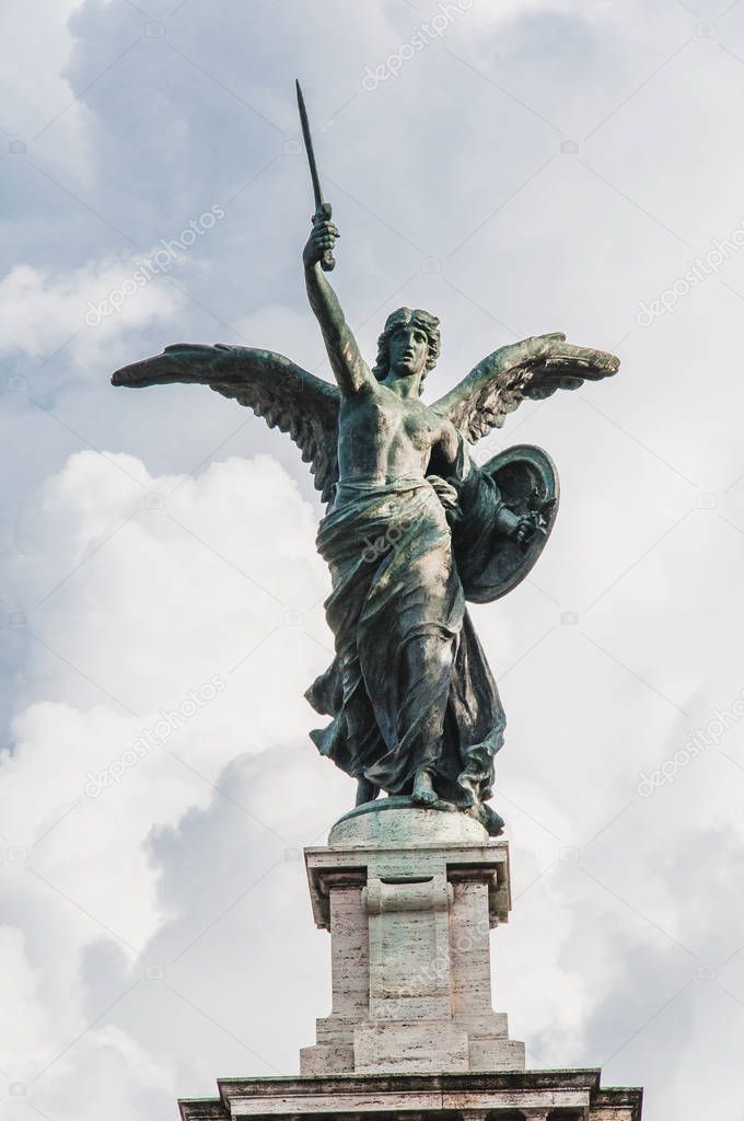 Angel statue in the streets of Rome in Italy