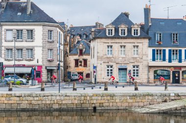 Rohan bridge uygulamasında Fransa Finistère içinde Landerneau şehir merkezi