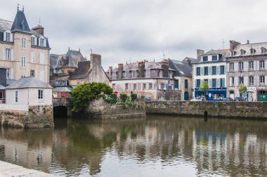 Rohan bridge uygulamasında Fransa Finistère içinde Landerneau şehir merkezi