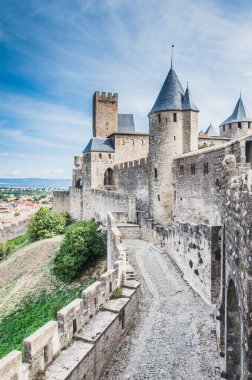 Fransa'da Carcassonne Ortaçağ Kenti Surları