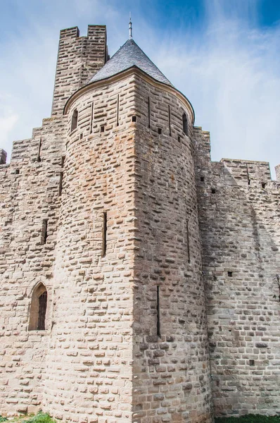 Murallas de la ciudad medieval de Carcasona en Francia — Foto de Stock