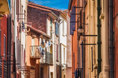Collioure, Fransa sokaklarının pitoresk görünümü