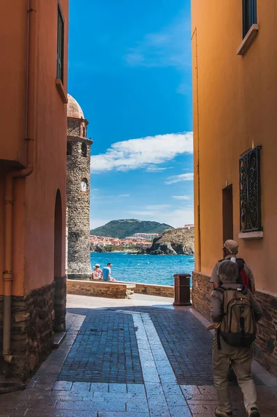 Vue pittoresque sur les rues de Collioure, France — Photo