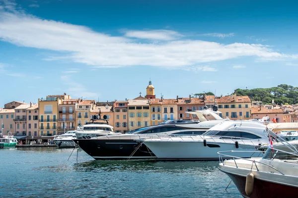 Saint Tropez Puerto Pesquero Sus Yates Verano Francia —  Fotos de Stock