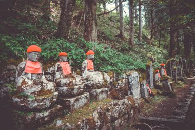 Narabi Jizo heykeller landmark Kanmangafuchi uçurum, Nikko, Japonya