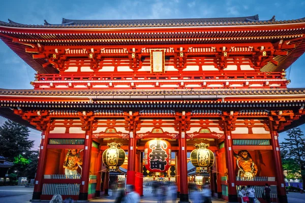 Kaminarimon Grind Och Lykta Natten Senso Templet Tokyo Japan — Stockfoto