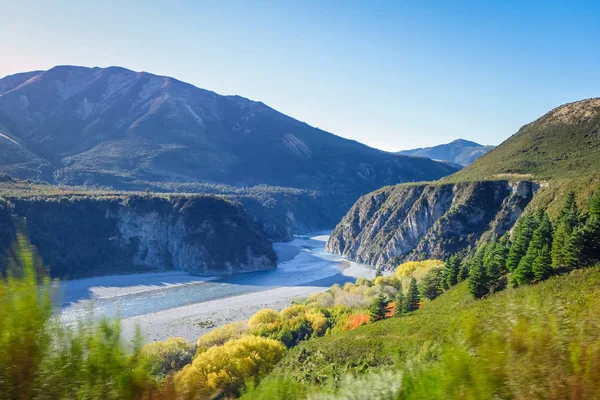 Yeni Zelanda Alpleri Nde Dağ Kanyon Nehir Manzarası — Stok fotoğraf