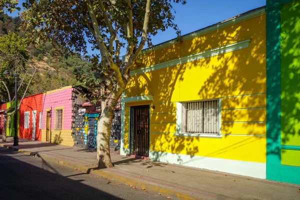 Colorful Houses Santiago City Street Chile — Stock Photo, Image