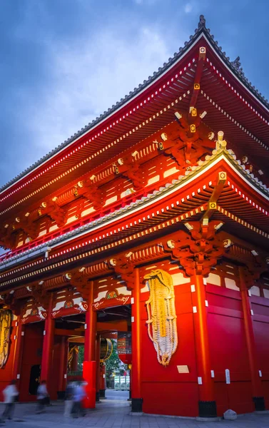 Kaminarimon Grind Och Lykta Natten Senso Templet Tokyo Japan — Stockfoto
